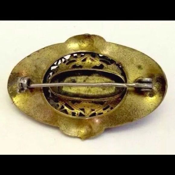 Vintage Art Deco Art Glass Brooch - Picture 3 of 4